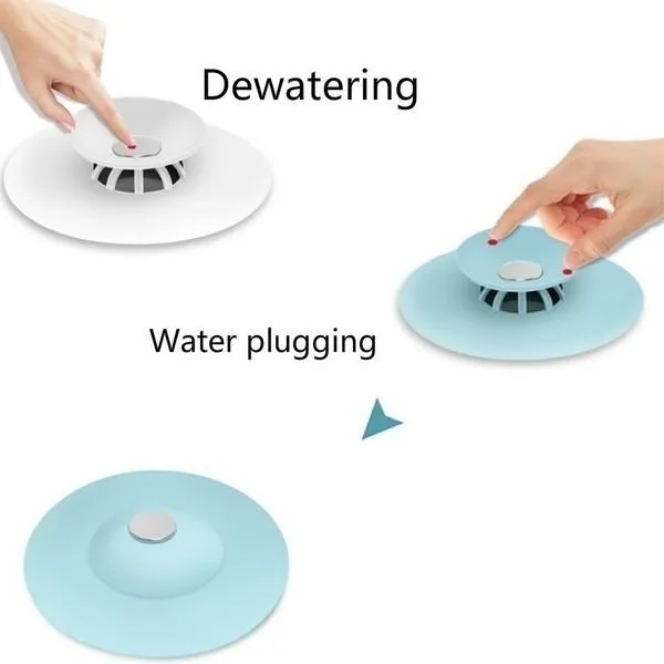 1163 Creative 2-in-1 Silicone Sewer Sink Sealer Cover Drainer (multicolour)