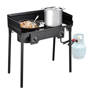 2 Burner Outdoor Stove with Wind Guard 150,000BTU