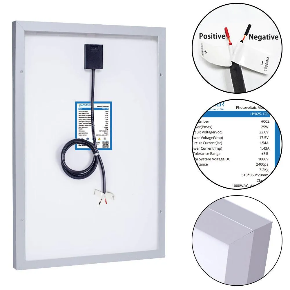 25W Off-grid Solar Kits, 5A charge controller with SAE connector by ACOPOWER