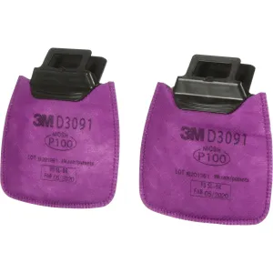 3M™ D3091 P100 Secure Click™ Dual Flow Particulate Filter. Pair