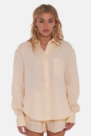 Balsam Linen Boyfriend Shirt Yellow