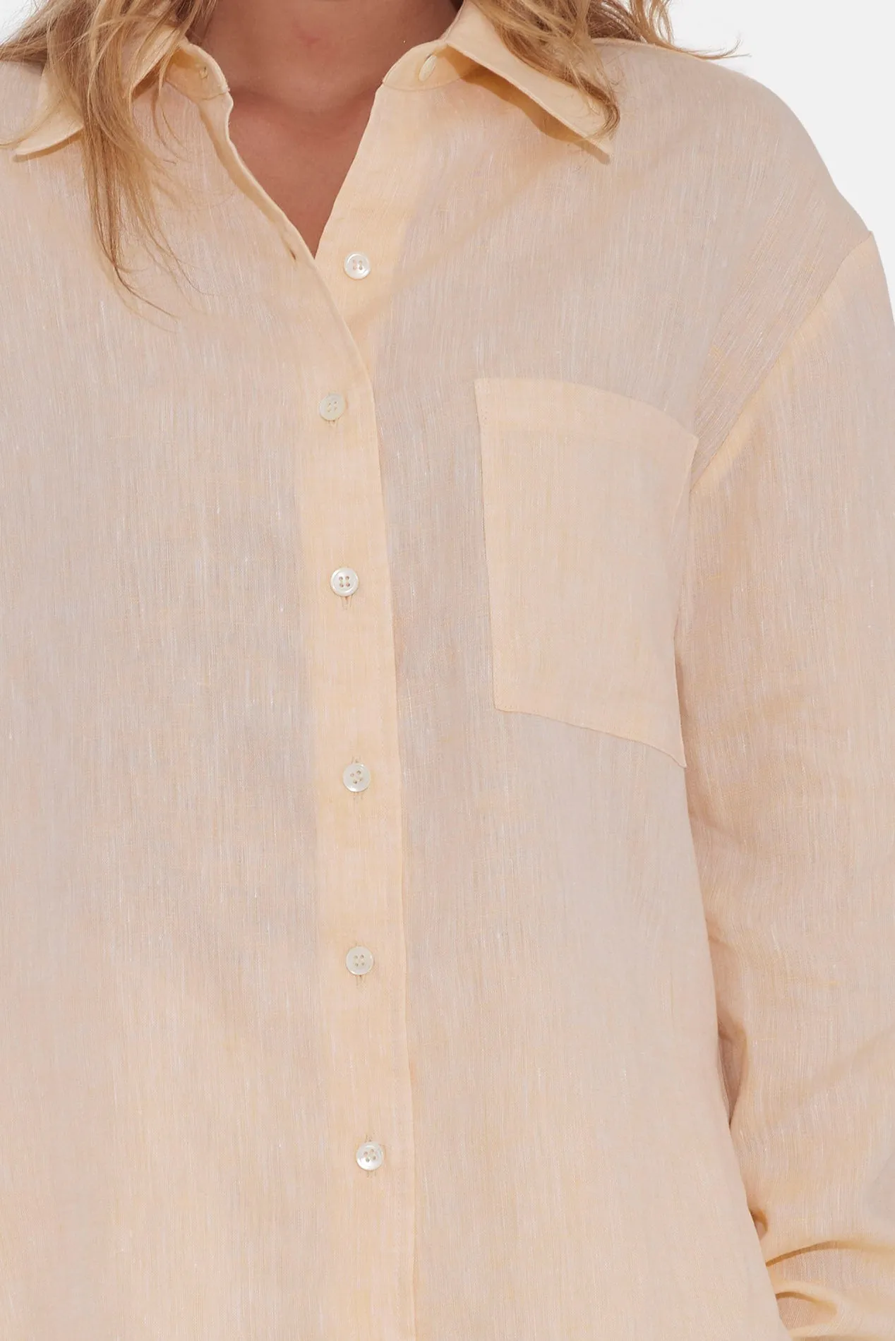 Balsam Linen Boyfriend Shirt Yellow