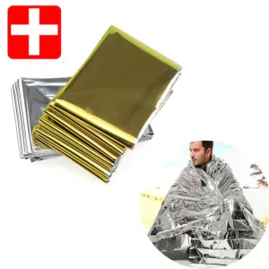 Camping Portable Emergency Blanket First Aid Survival Rescue Curtain Tent Tools Outdoor Hiking Kits Silver Golden 210*130cm 50g