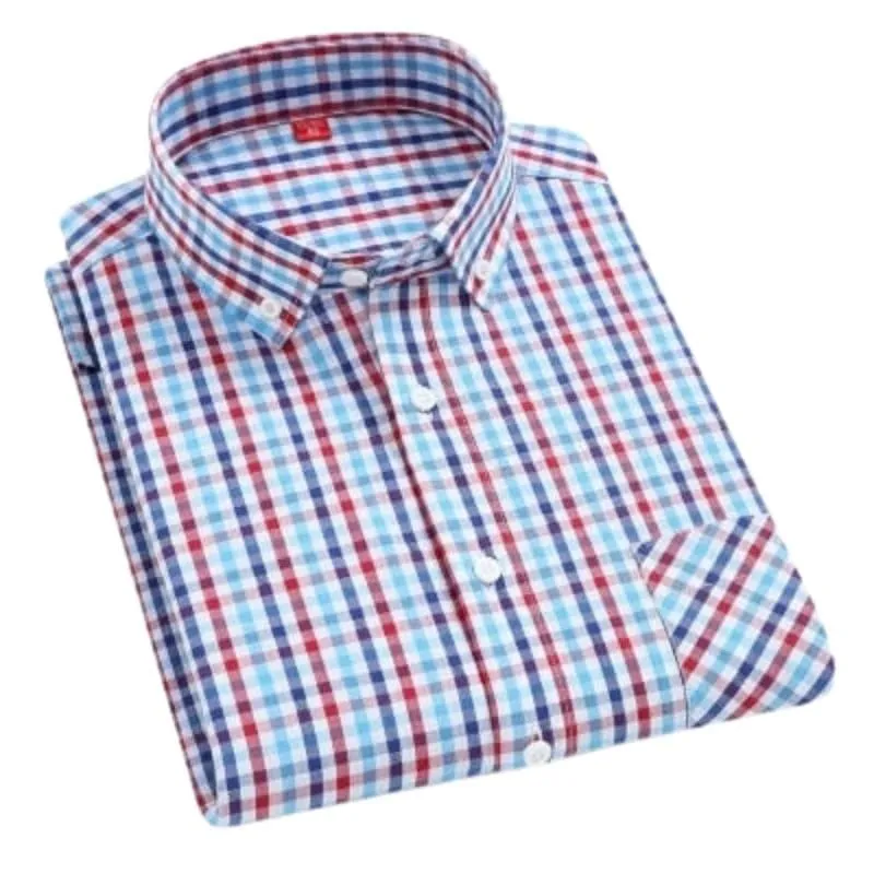 CHEDRA Design Men's Trendy Fashion Plaid Style Casual Business Dress Shirt