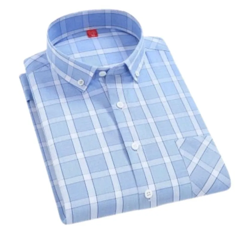 CHEDRA Design Men's Trendy Fashion Plaid Style Casual Business Dress Shirt