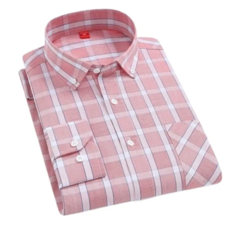 CHEDRA Design Men's Trendy Fashion Plaid Style Casual Business Dress Shirt