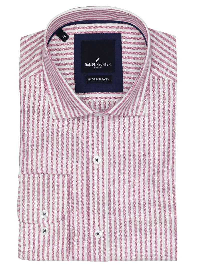 Daniel Hechter - Sel Striped Cotton Shirt - Pink & White