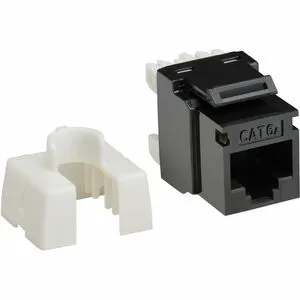 Eaton Tripp Lite Series Cat6a Keystone Jacks, 10 Pack - 4PPoE Compliant, 110/Krone, 568A/B, RJ45 Ethernet, Black, TAA