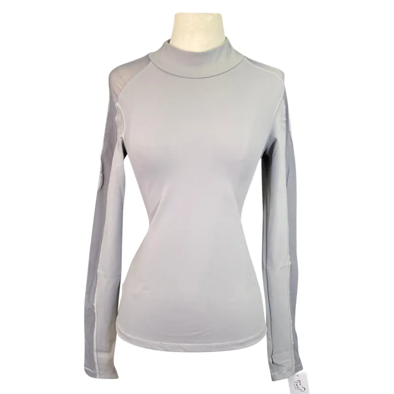 Euphoric Equestrian Soleil Mesh Long Sleeve in Fairy Grey - Women's Medium