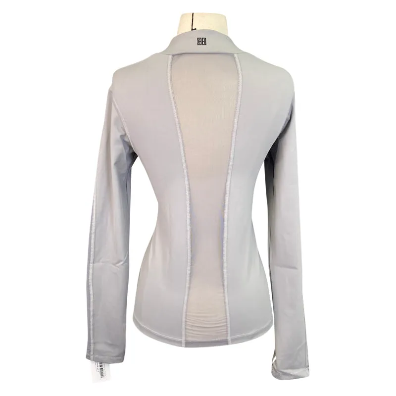 Euphoric Equestrian Soleil Mesh Long Sleeve in Fairy Grey - Women's Medium