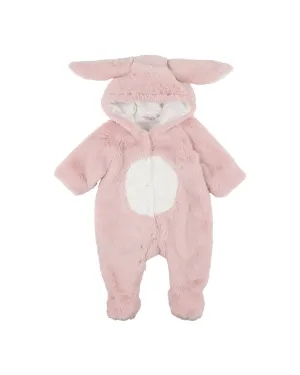 Fox & Finch Latte Faux Fur Onesie - Soft Pink (Size 000 -1)