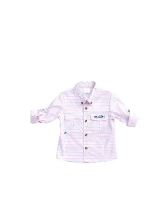 GIRL'S STRIPED FISHING SHIRT IN BALLERINA