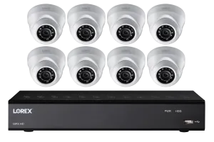 HD Security Camera System with eight 1080p Dome Cameras & Lorex Secure Connectivity