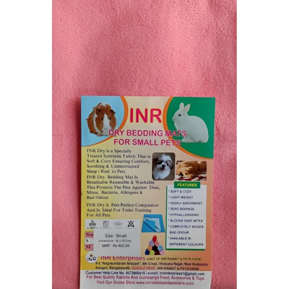 INR'S Farm Fresh Dry Bedding Mats for Small Animals (Pink)