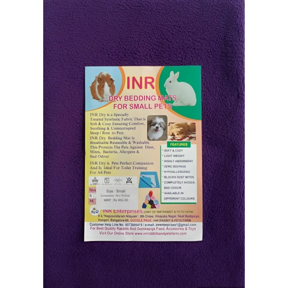 INR'S Farm Fresh Dry Bedding Mats for Small Animals (Purple)