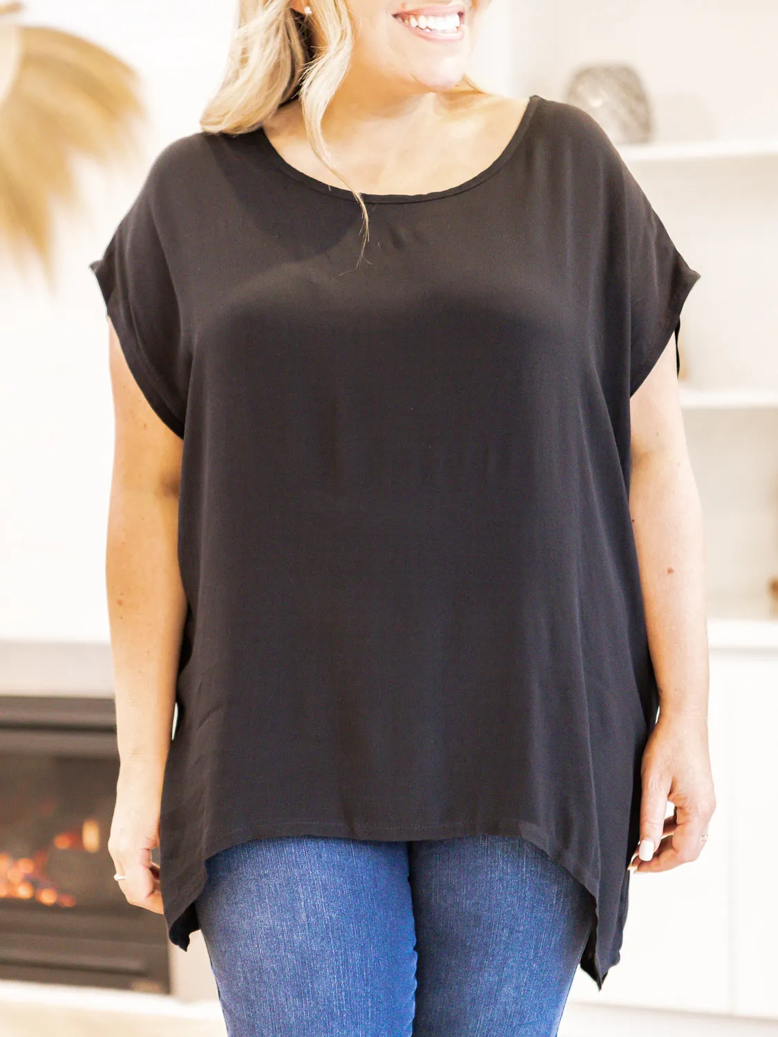 Jane Scoop Top - Black