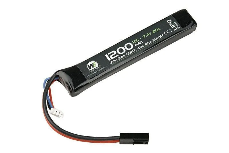 LiPo 1200mAh 7.4V 20C battery - stick