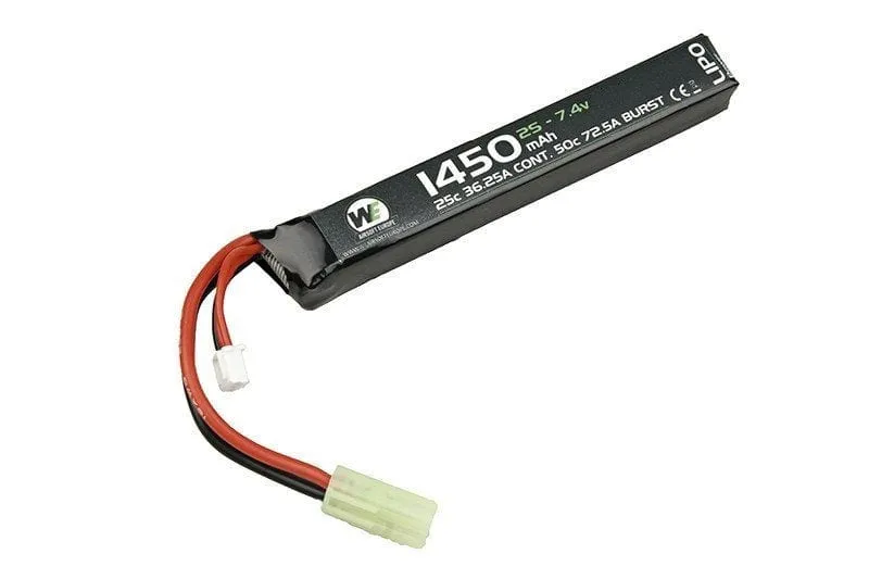 LiPo 1450mAh 7.4V 25C battery - stick