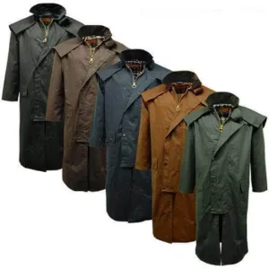 Long Wax Cape Coat - Game Waxed Stockman Jacket