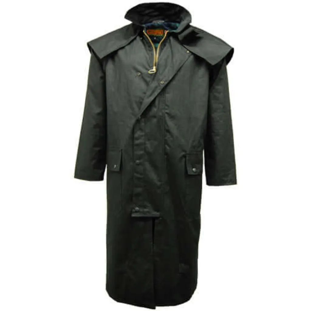 Long Wax Cape Coat - Game Waxed Stockman Jacket