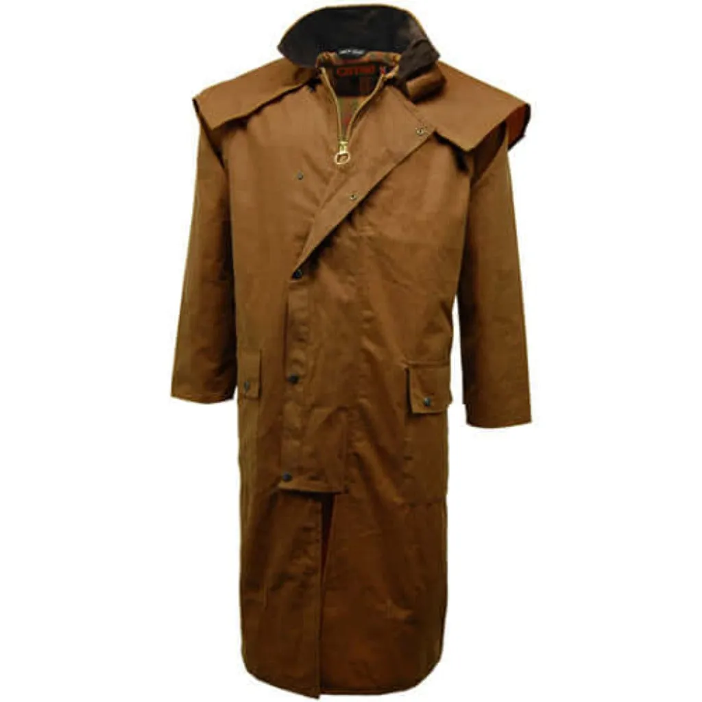 Long Wax Cape Coat - Game Waxed Stockman Jacket