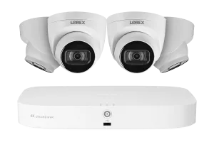 Lorex 4K 8-Channel 2TB Wired NVR System with 4 Dome Cameras