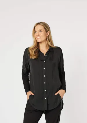 Luxe Button Through Shirt - Black