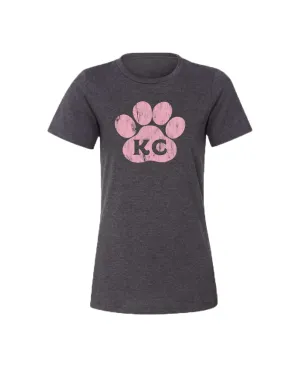 Mission Driven "KC Pink Paw" Ladies Relaxed Fit T-Shirt