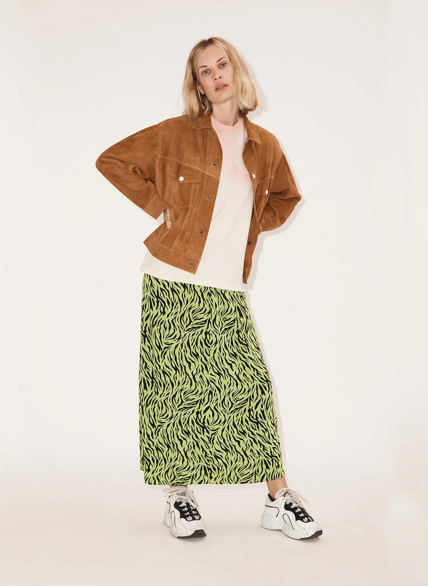 Oversized Contrast Thread Yoke Jacket