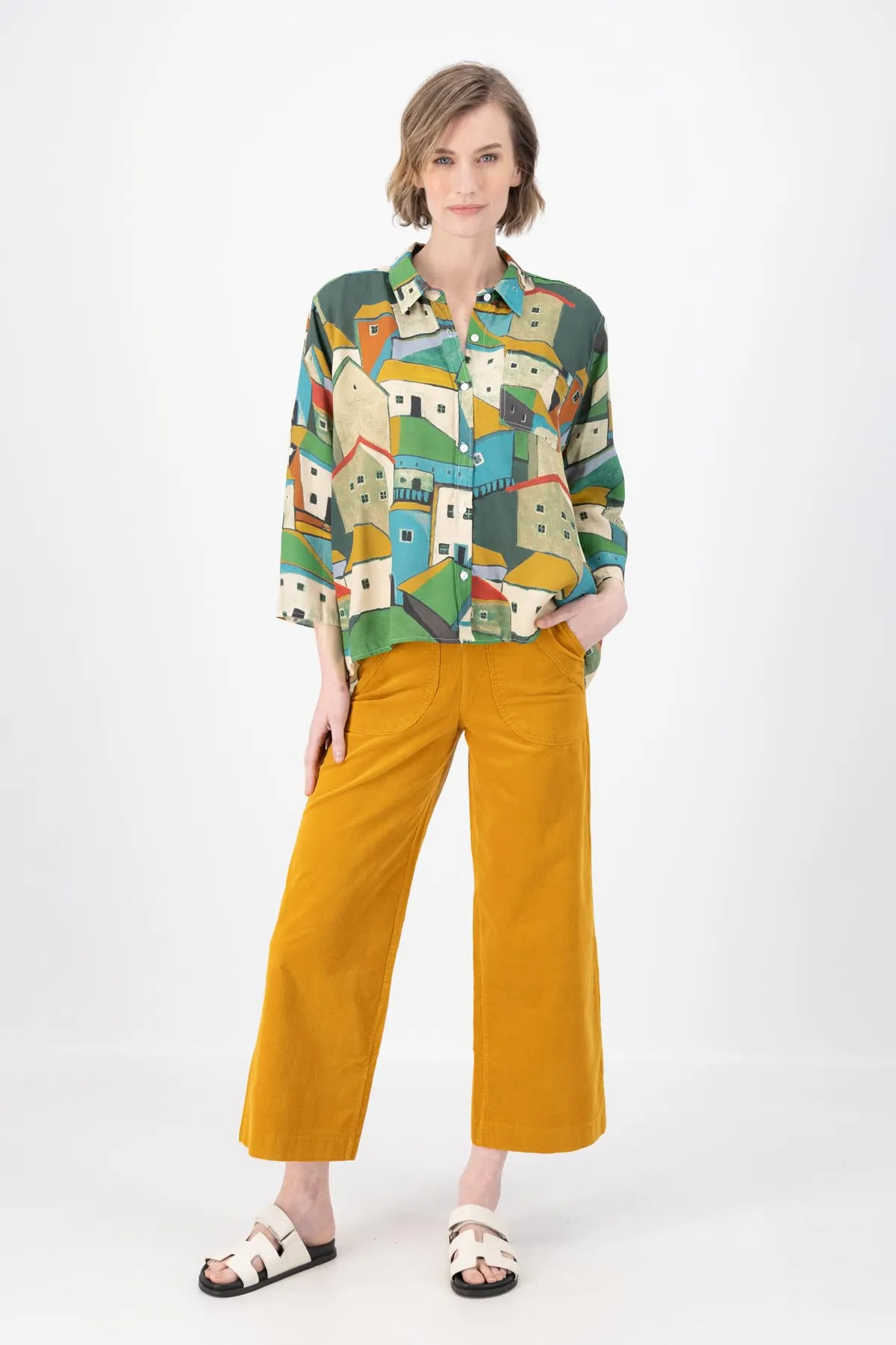 Pueblito Shirt Green in Viscose | Pre-Order