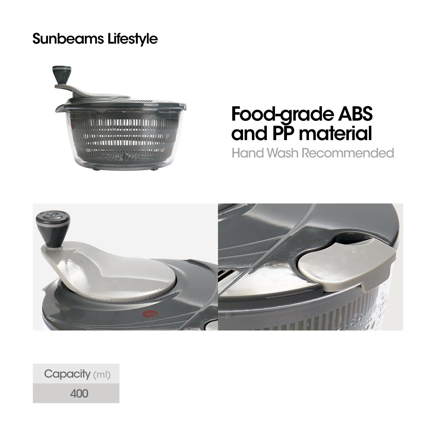 SLIQUE Premium Anti-Slip Base Salad Spinner 4000ml | 4L