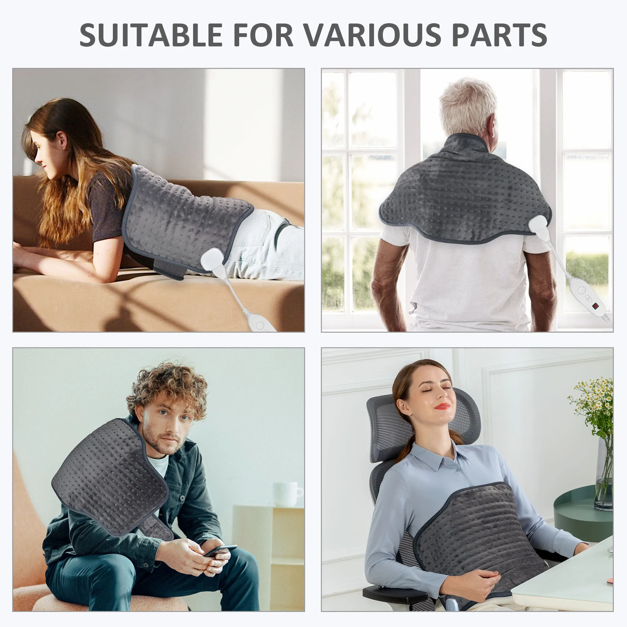 Snailax Heating Pad for Back Pain Relief -KH-019F3-2