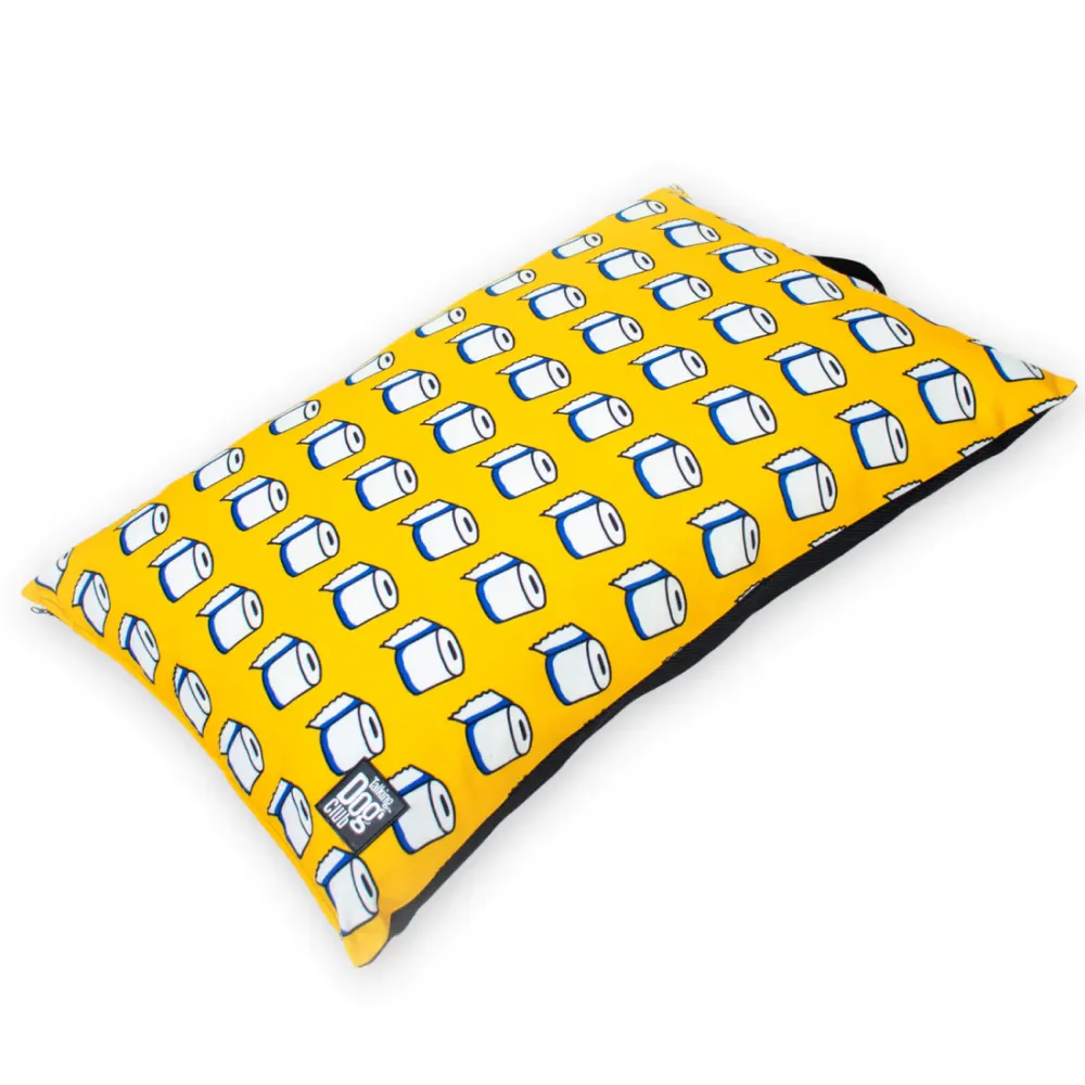 Talking Dog Club TP on my Mind Pillow Bed for Dogs and Cats (Yellow)