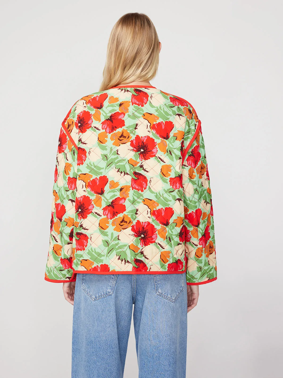 Theodora Green Garden Floral Reversible Quilted Jacket